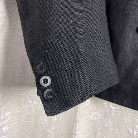 Irish linen black shacket lightweight 14 petite jacket vintage Talbots blazer - Picture 4 of 10